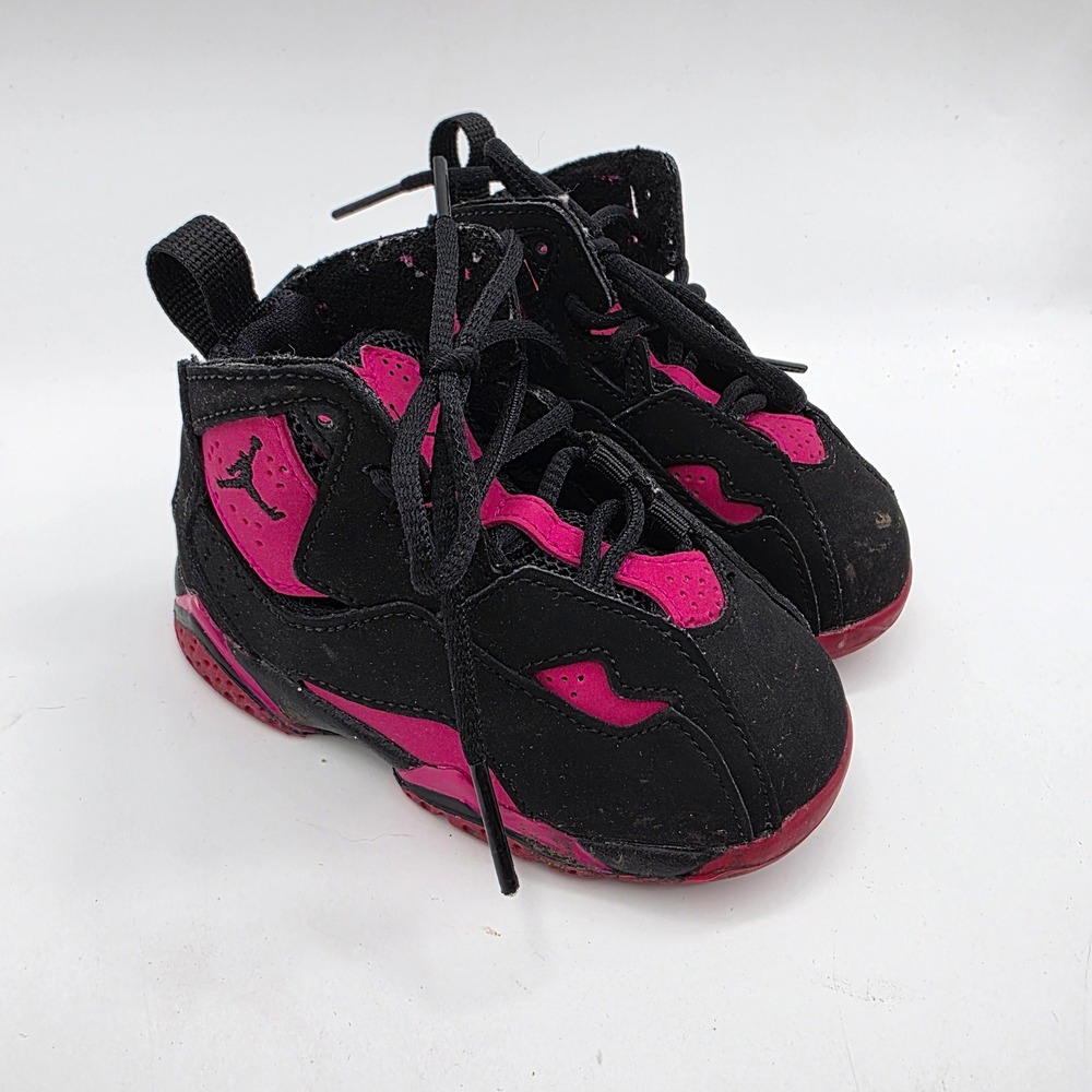 Jordan True Flight GT Toddler 5C Black Sport Fuchsia Sneakers 645071-006 Shoe